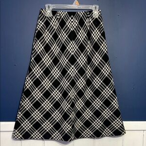 Kay Warner vintage Plaid Black and White Wool  Skirt sz 10